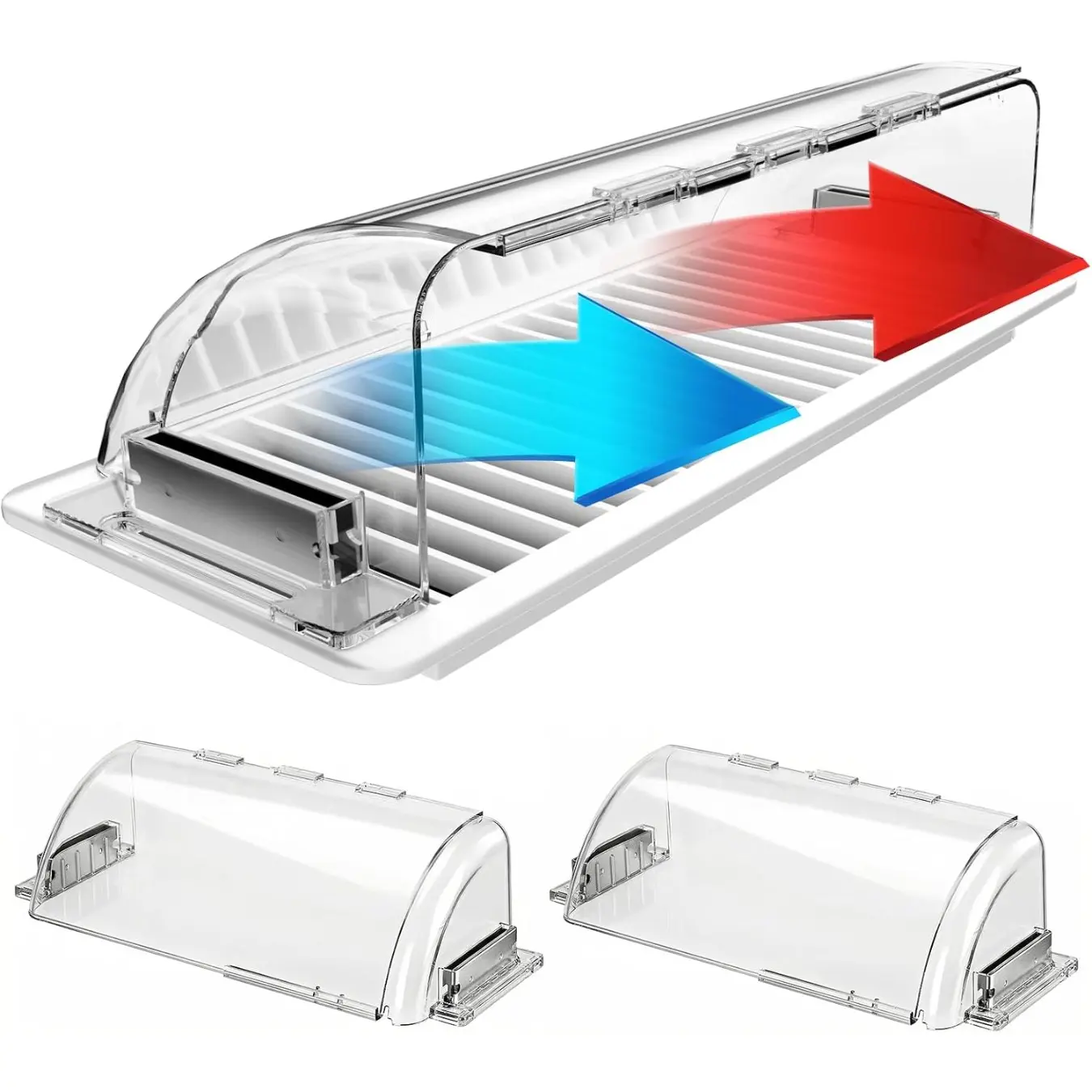 2 Pack Magnetic Air Vent Deflectors, Heat Resistant Strong Magnet Vent Adjustment Covers, Adjustable Air Flow Redirector Suitable for Wall, Ceiling, Floor Side Air Registers & Heating Cooling Vents