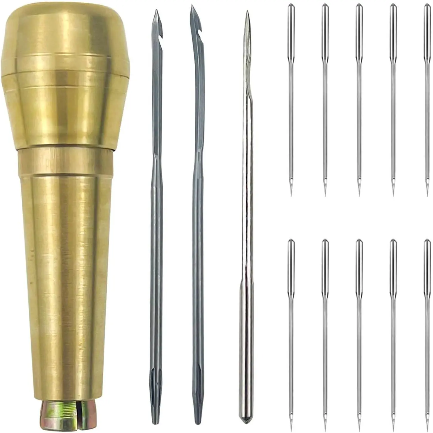 14 count Leather Sewing Awl  Set with Copper Handle for  Leather Sewing Tools Shoe and Leather Repair