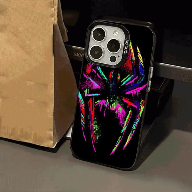 Creative Spider Pattern Case for iPhone 16 Pro Max 15 Plus 14 13 12 11 XS XR Pattern Drop Protection Shockproof Soft Silicone smartphone Cover Gifts for women men girls boys Screen Protector Cellphone