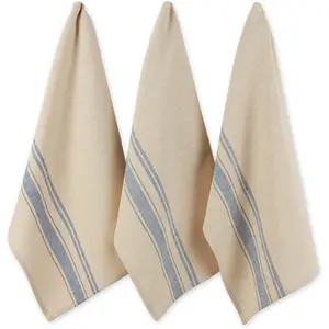 French Stripe Dishtowels, Kitchen Collection, 20 x 30 (Set of 3), Nautical Blue