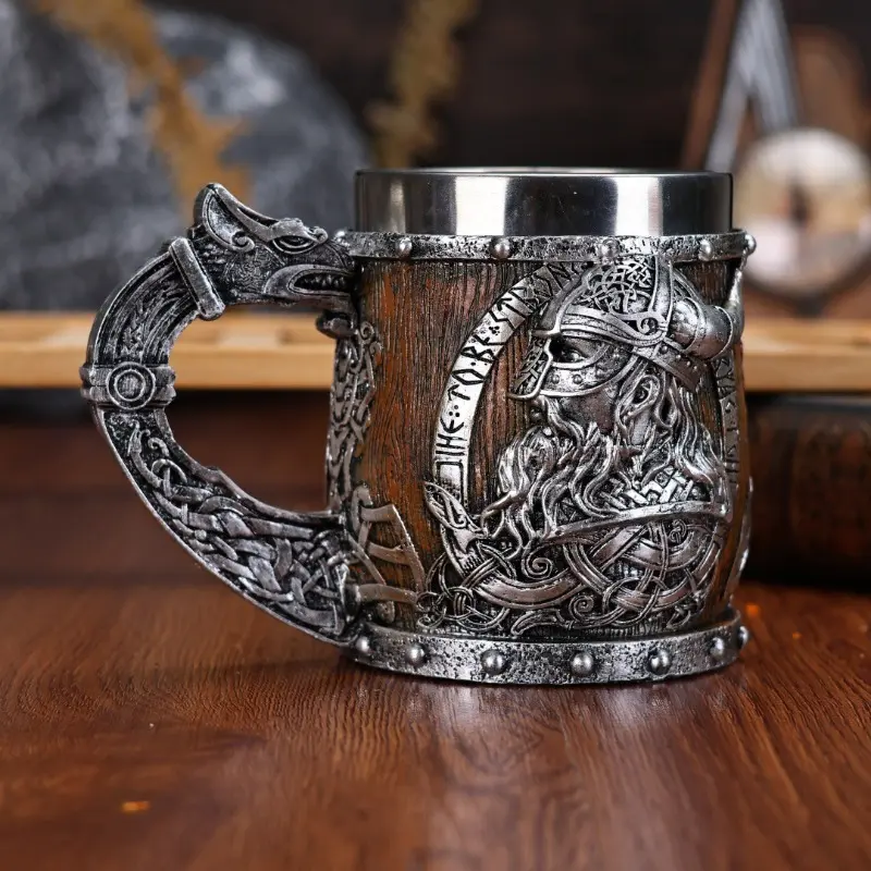 Hot-selling Viking Mark Coffee Cup Stainless Steel Viking Beer Cup Large Capacity Water Cup Cup Ornament
