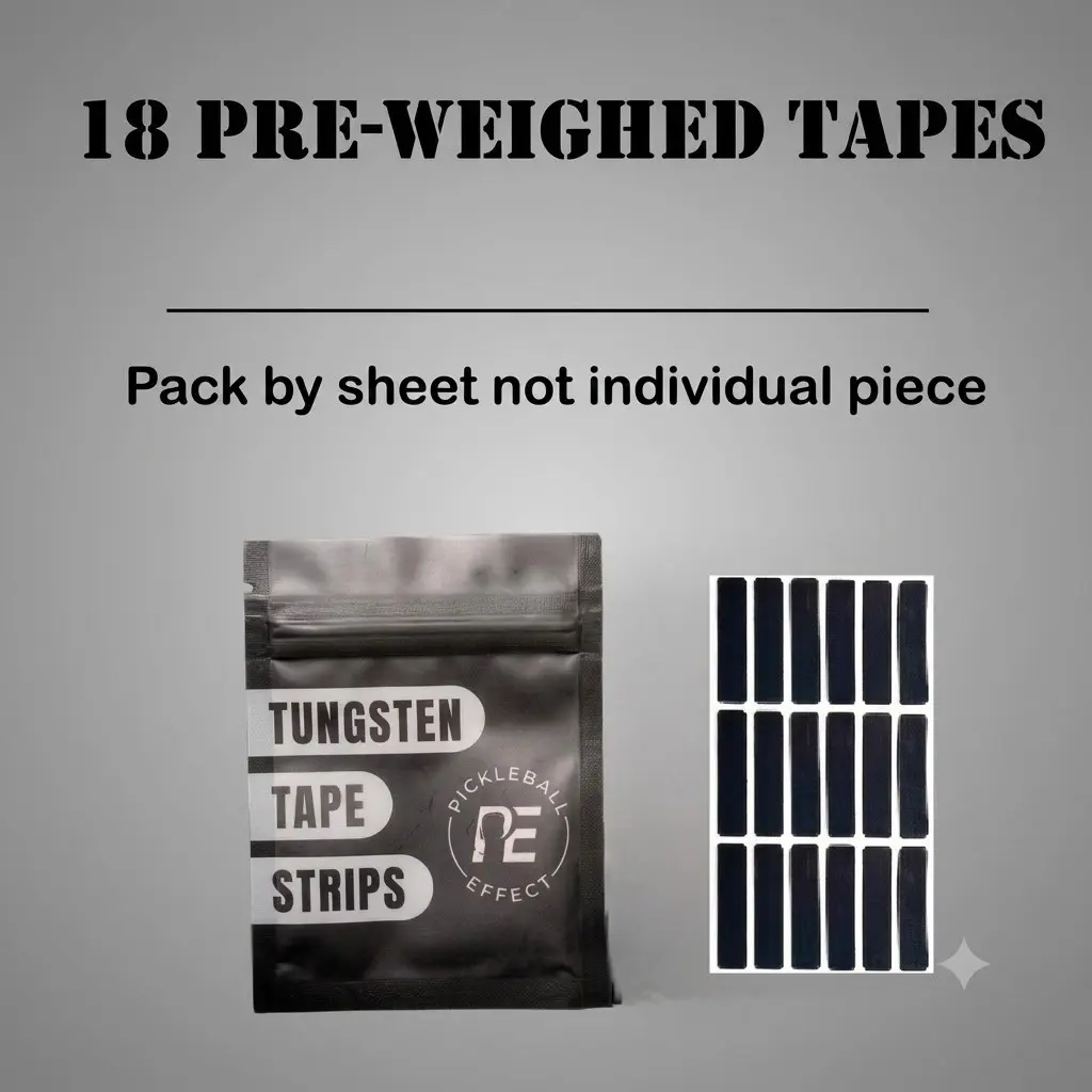 Yitape Pickleball Racket Weight Tape Strips, High Density Tungsten Effect, 18 Pieces, 3g Each, Eco-Friendly, Self-Adhesive, Enhances Sweet Spot & Control