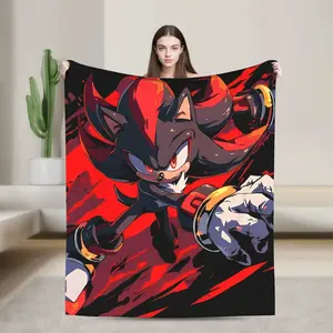 Shadow the Hedgehog Game Throw Blanket Breathable Soft Flannel Bed Blanket for Summer AC Room, Office Nap Sofa Bedspread, Gifts for Gamers