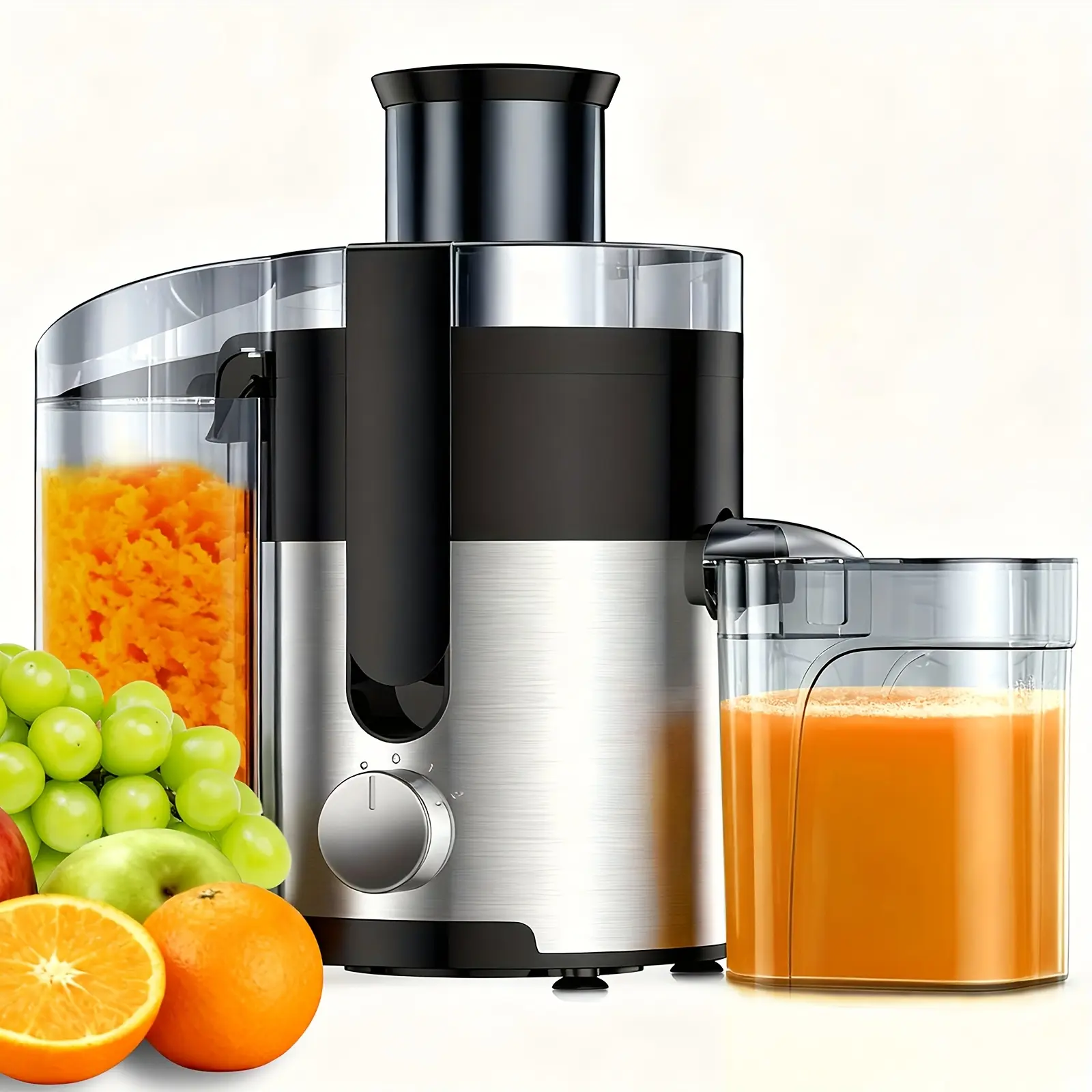 Household Multifunctional Juicer, Juice Maker, Blender, And Food Processor for Vegetables And Fruits, with a Wide 3-Inch Chute Juicer Extractor, 3-Speed Settings, Easy to Clean, Detachable, High Juice Yield, Fast Juicing, Quickly Juicing Fruits And