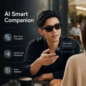 Smart Glasses with 800w HD Lens, Enc Noise Cancellation, Ip65 Waterproof, Wifi6, 2gb+64GB Memory, 96 Hours Battery Life, Android iOS Compatible