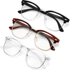 Unisex 2026 New Blue Light Blocking Glasses, Stylish Semi-Rimless Frame with High Definition Clear Lenses, Effective Anti-Blue Light Function to Relieve Eye Strain, Lightweight Sturdy Frame for All-Day Comfort, Practical Gaming & Sports Eyewear Suitable f