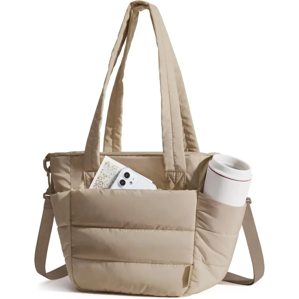 Large-Capacity Handbag Portable Multi-Functional Storage Bag with Compartments, Zipper Pockets, Cosmetic Bag, Travel Bag