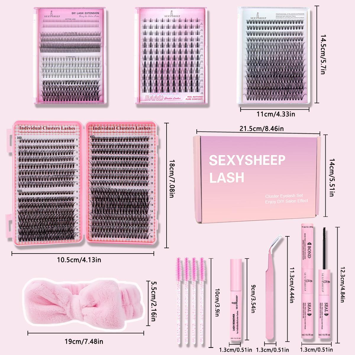 Mixed Length Eyelash Set, 1 Set Natural Soft Eyelash Cluster with Tools, Eye Makeup Enhancement False Eyelashes for Women & Girls, Cosmetic