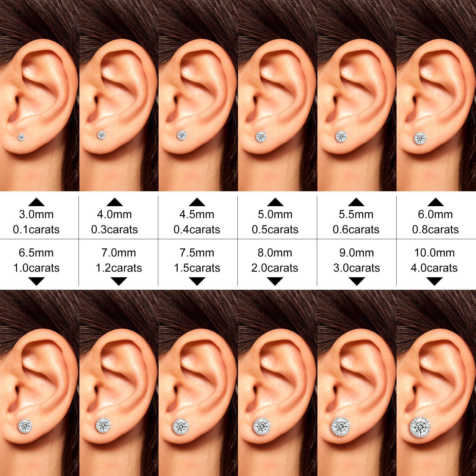 [D1 E103 ] S925 Halo VVS Round Cut Synthetic Moissanite Stud Earrings Screw Back Halo Synthetic Moissanite Earrings Jewelry Perfect Birthday Gift Men's Women's Silver Studs Gold Studs Wedding Set E103