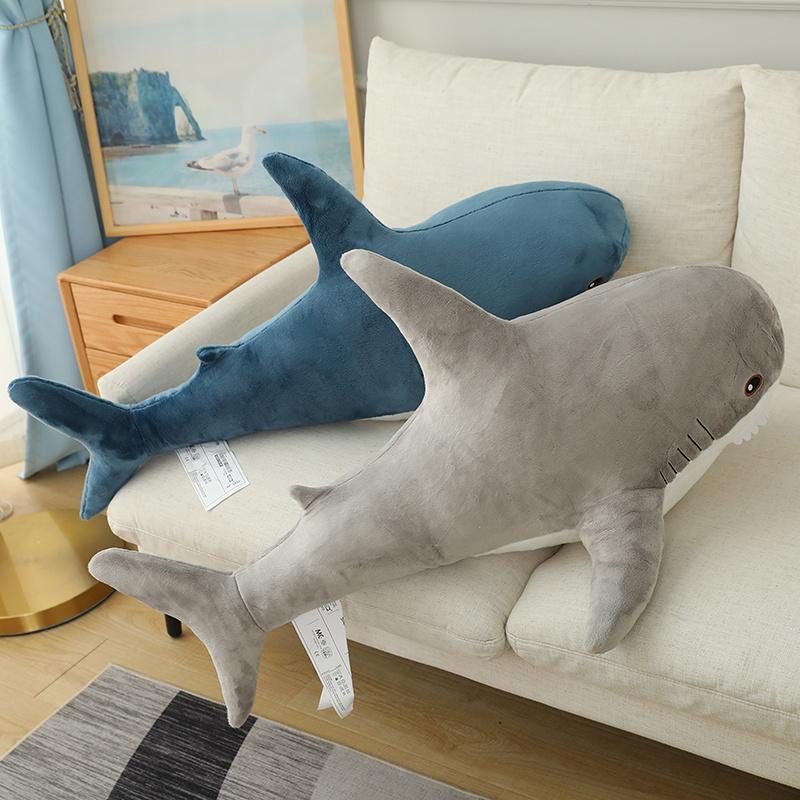 30-120CM Gaint Shark Whale Plush Pillow Gray Blue Pink Shark Stuffed Doll Warm Hug Pillow Cushion Toys Sofa Home Decoration