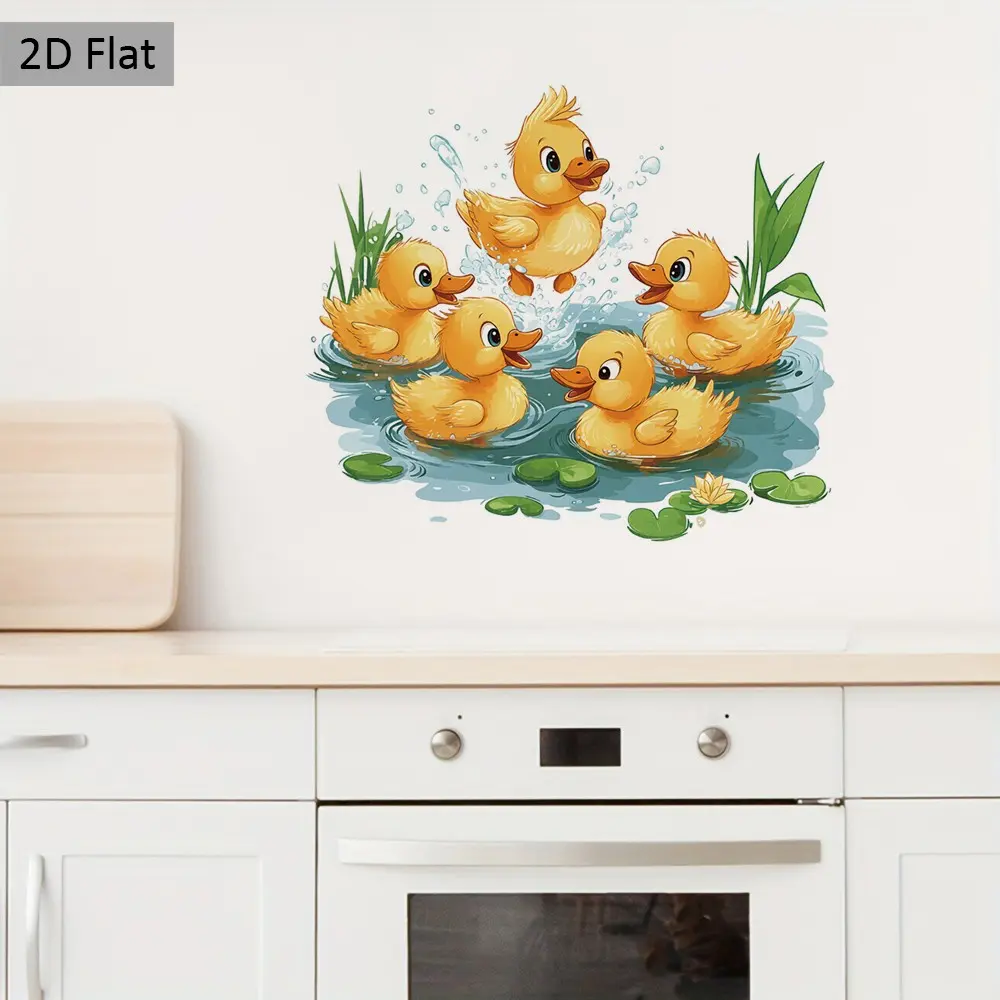 Fun Duck Kitchen Sticker, Colorful Wall Decor, Fashionable Window Door Sticker, Perfect for Kitchen Living Room Fridge Cabinet, Unique Gift Idea
