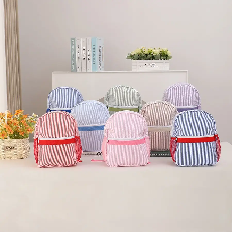 [Back To Shcool]New Bubble Texture Striped Backpack, Large Capacity Student School Bag, Lightweight Casual Rucksack for Daily School, Outdoor Trips and Weekend Travel Outings