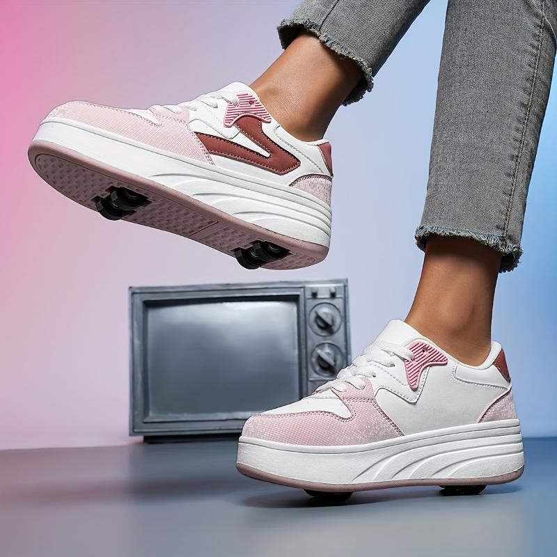 Retro Roller Skate Sneakers - Versatile, Detachable Wheels Outdoor & Streetwear, Comfortable, All-Season