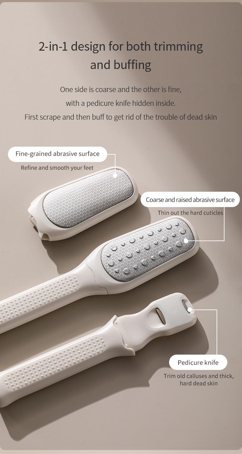 FaSoLa foot grinding tool for removing dead skin and calluses, home-use pedicure stone for scraping the soles and heels, double-sided foot scrubber