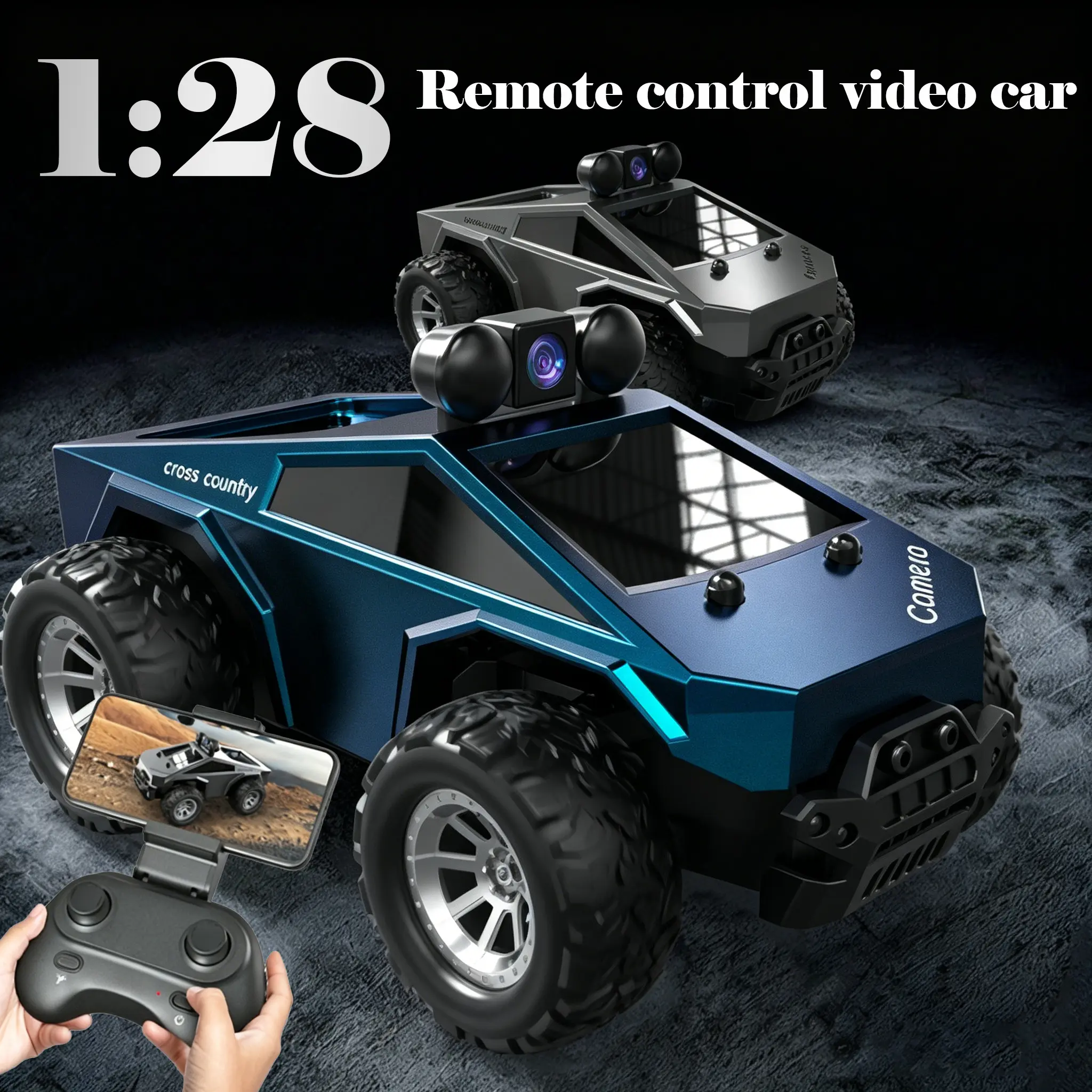 1:28 Four-Wheel Drive RC Car with Camera, High-Performance Drift Racing Toy, Christmas Gift for Kids, Includes Battery, Remote Needs Aaa Batteries