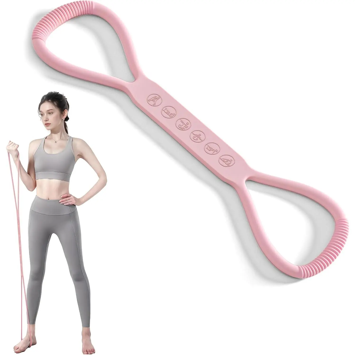 Figure 8 Resistance Bands with Handles 15/25/35 LBS Exercise Band Stretch Bands  Yoga arm Chest and Shoulder Stretch 8 Shaped Resistance Band  Women