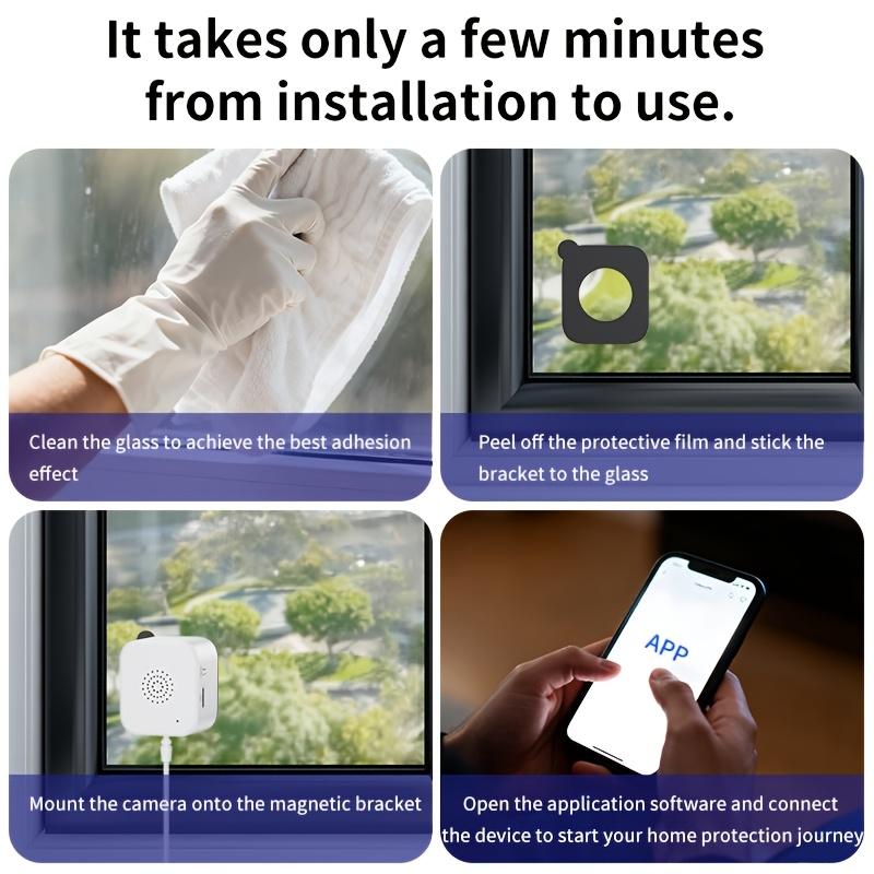 NKccnur  Window Security Camera 3MP 2K, Indoor WiFi Cameras 2.4GHz/5GHz with Colorvue AI Color Night Vision, Motion & Person Detection with Auto-Focus , Easy Installation, 24/7 Recording Works with Alexa & Google Home