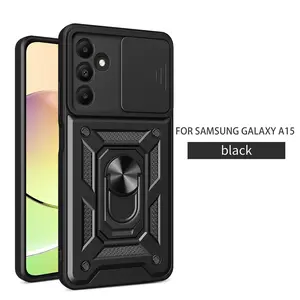 Case for Samsung Galaxy A15 4G/A15 5G Shockproof Dust-Resistant, Magnetic Stand, Adjustable Metal Ring, Anti-Fingerprint Lens Cover for Samsung Galaxy A15 4G/A15 5G Case
