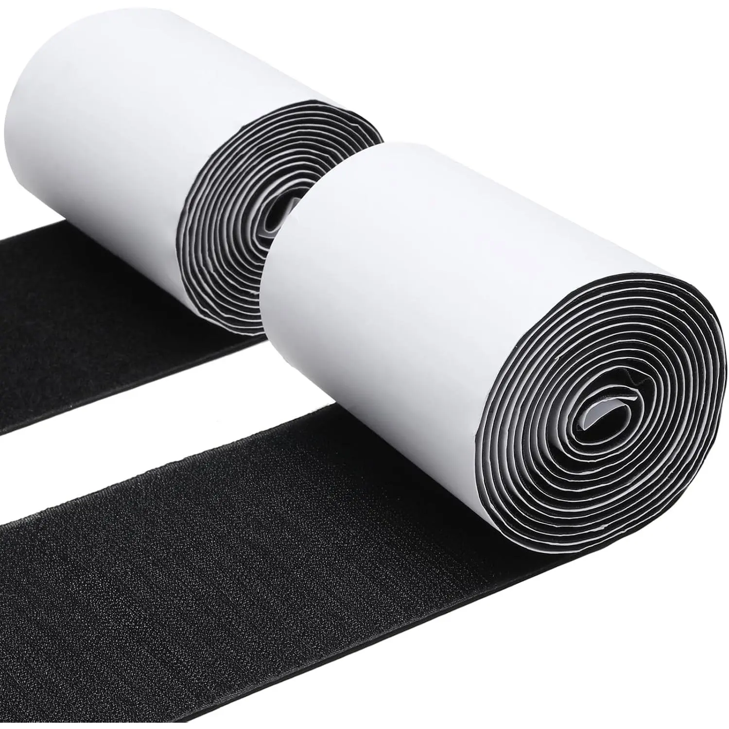 4.4 Inches x 7   Sticky  Heavy Duty Hook and Loop Tape with Adhesive, Non-Slip Couch Cushion Grip Accessories, Double Sided Strip Roll to  Sliding, Black