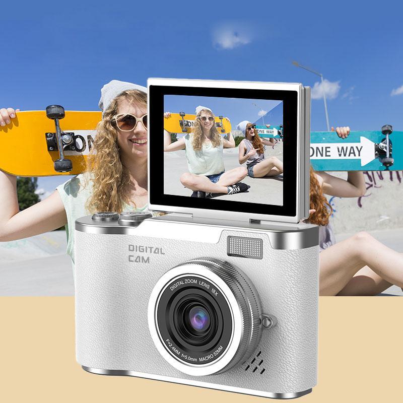Flip screen student camera, USB rechargeable digital camera, portable beginner camera for students, entry level digital camera with built in games and filter effects, video recording  perfect gift for Mother’s Day, Thanksgiving, and New Year.