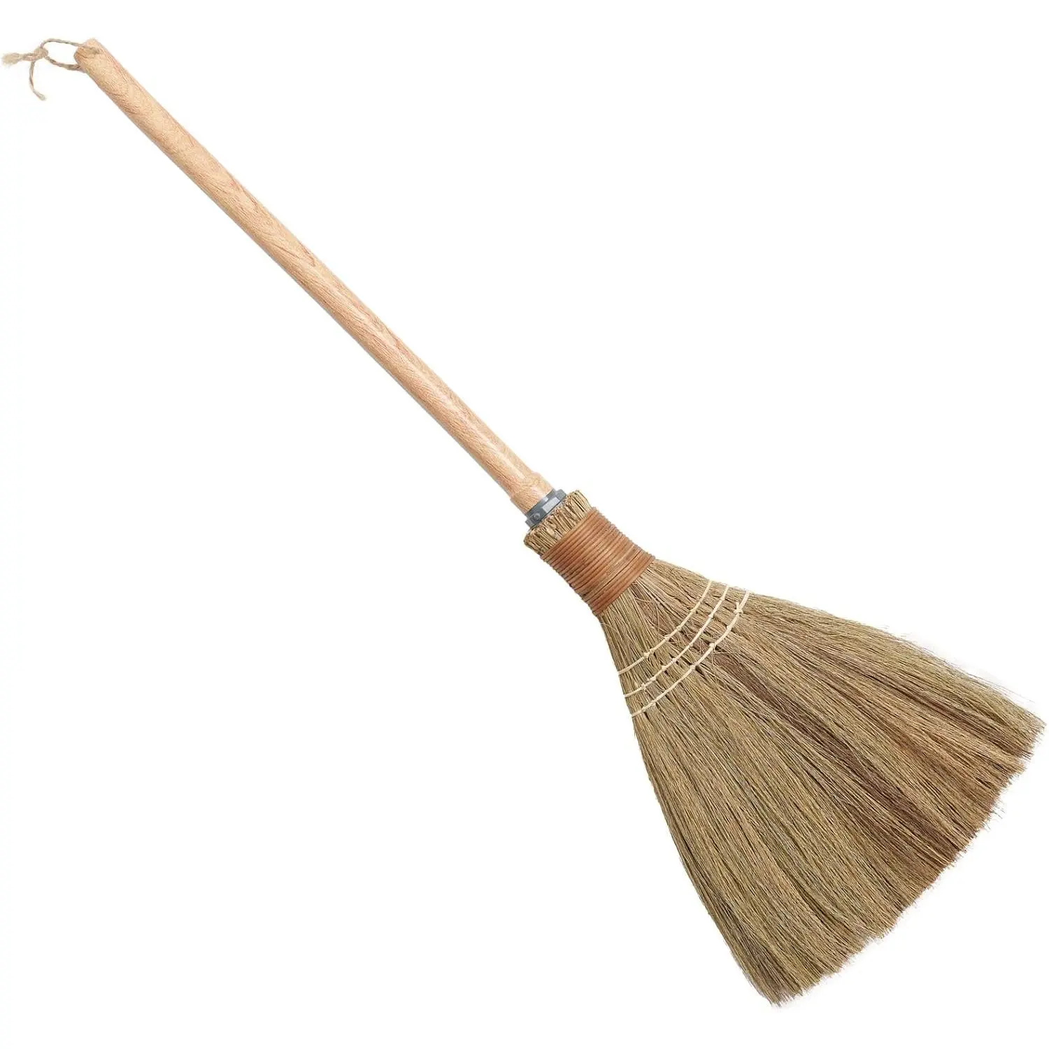 Small  Whisk Sweeping Hand Handle Broom - Vietnamese Straw Soft Broom for Cleaning - Decoration Items - Indoor - Outdoor - 9.84'' Width, 27.55" Length