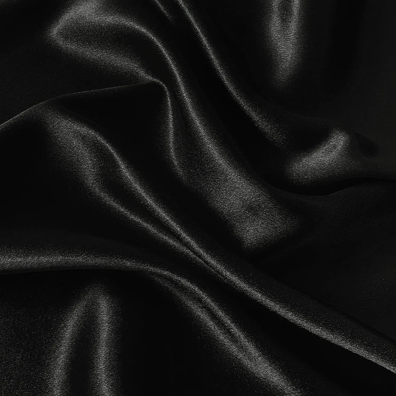 Satin Photography Backdrop 3.3x2.5ft - Wrinkle-Free Silky Fabric Background for /Cosetics/Flat Lay/Studio, Black Backdrop Cloth (100x75c)