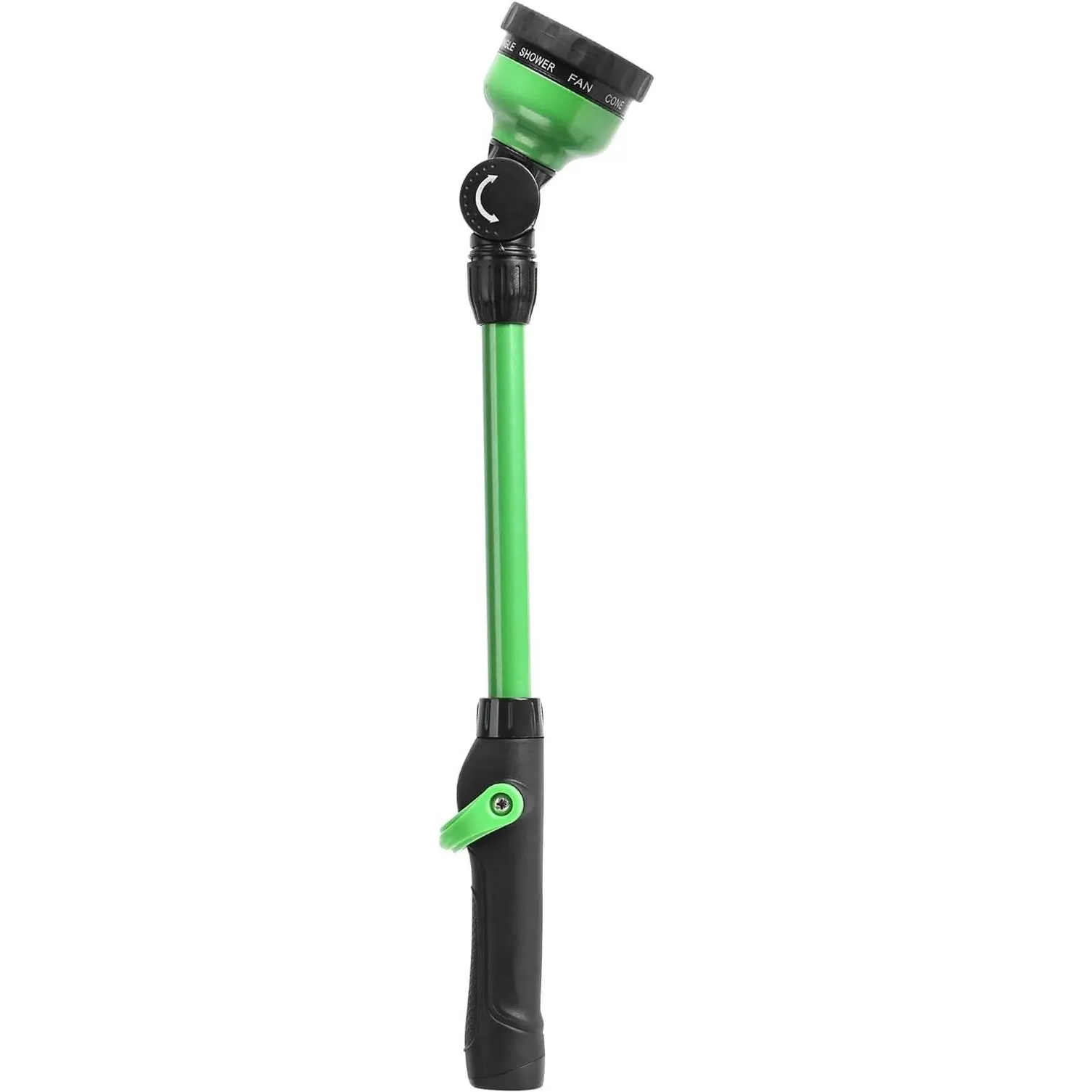 Lightweight Watering Wand, 9-Pattern 18" Garden Watering Wand with Pivoting Head and Thumb Control, 18-inch Garden Hose Watering Lance for Container Gardens and Raised Beds, Green