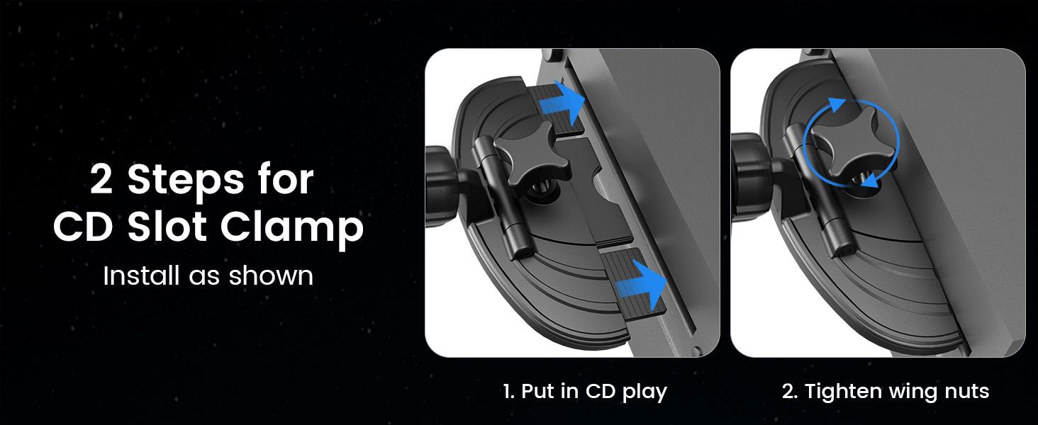 OHLPRO CD slot tablet holder for cars, universal 7-inch iPad car mount, adjustable CD player tablet holder for iPad mini, Air, Pro 11, Galaxy Tab, ideal for navigation and entertainment