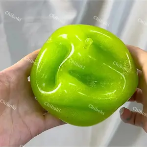 Green Apple Slushie Squishy Toy Crunchy Moldable Non-Rebound Sensory Fidget Stress Reliever Medium Grip Strength Slow Rising