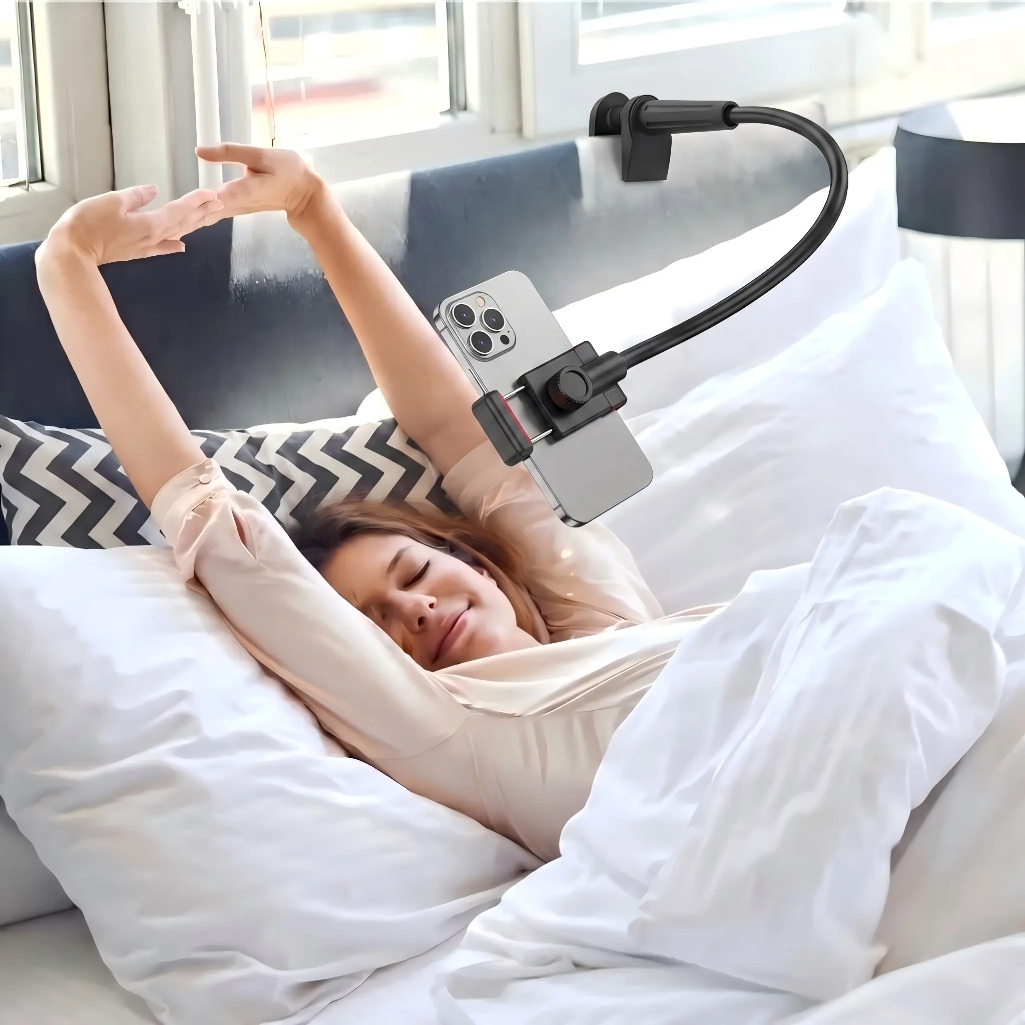 Tablet Stand Phone Holder for Bed,iPad Holder for Desk, Headboard,Bedside,Table, SOITPOP Compatible with iPhone iPad Kindle or Other 4.5-13" Screen Device