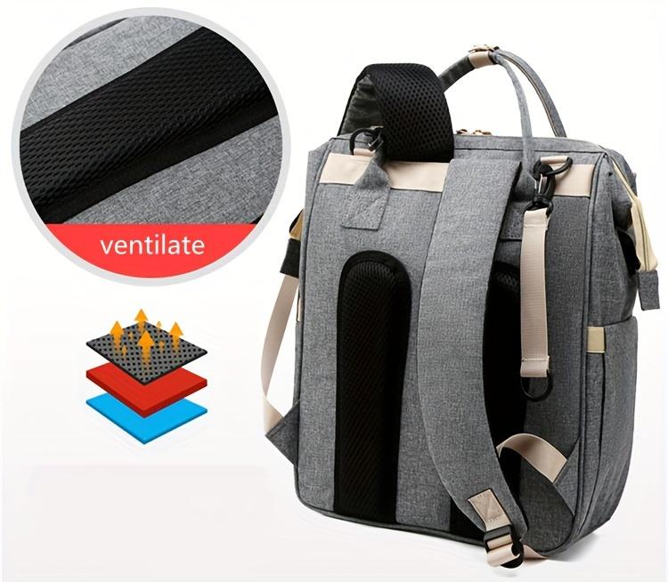 Large Capacity Women’s Multi-Layer Backpack with Adjustable Shoulder Straps, Stylish Nylon Diaper Bag for Outdoor Sports & Travel