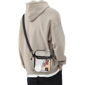 Clear Mini Crossbody Bag  Bag for Men, Small Messenger Satchel Bag for Women