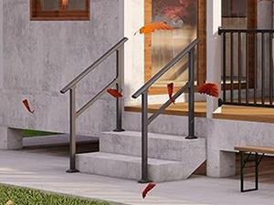 Hand Rails for Steps,Handrail & Indoor Railing Kit,Railings for Steps for Fence & Steps (1, Black-with Balusters, 2 Step)