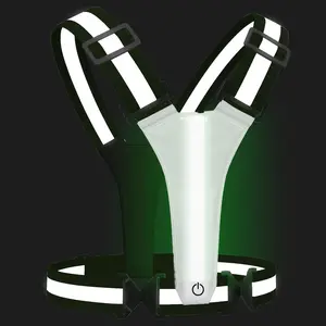 LED Reflective Vest Running Gear, 5 Colors Lights Up Running Vest for Night Walking Cycling Jogging, Adjustable Size for Men Women Kids, Rechargeable and High Visible