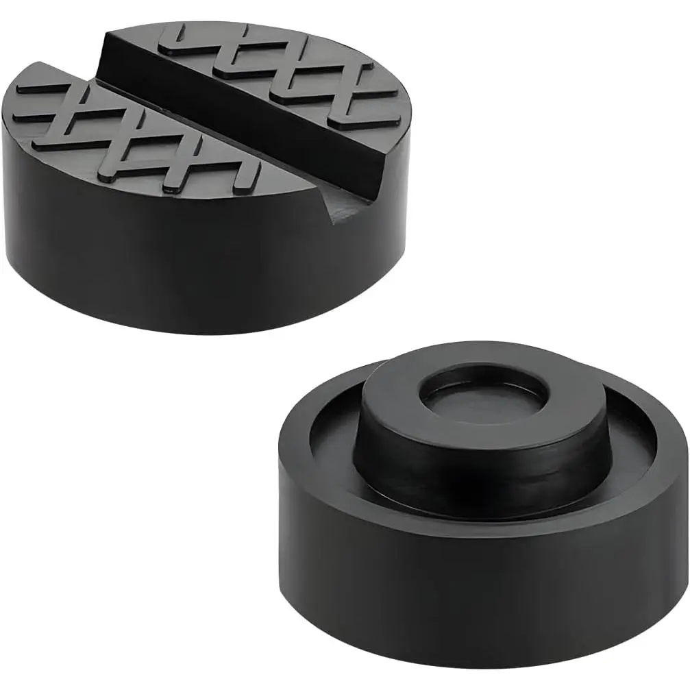 2 count Jack Pads, Trolley Floor Jack Disk Rubber Pad Extension for Pinch Weld Side,  Slotted Frame Rail Pinch Welds Protector for Floor Jacks,  Accessories