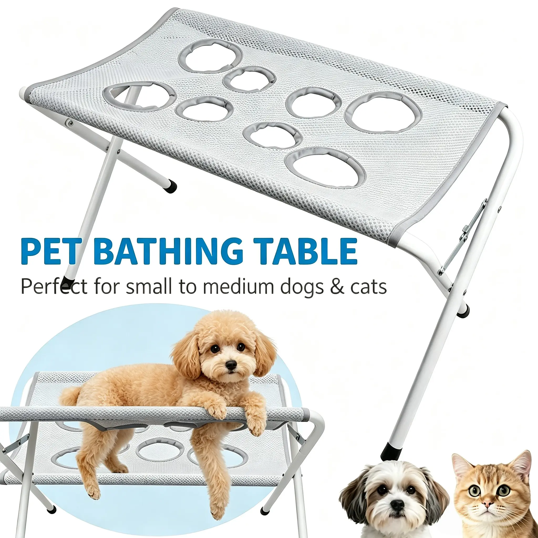 1pcs Pet Grooming Hammock for Cats and Dogs, Medium Size, Blue Colors, Prevents Scratching Biting Escaping, Bath Trimming Nail Clipping