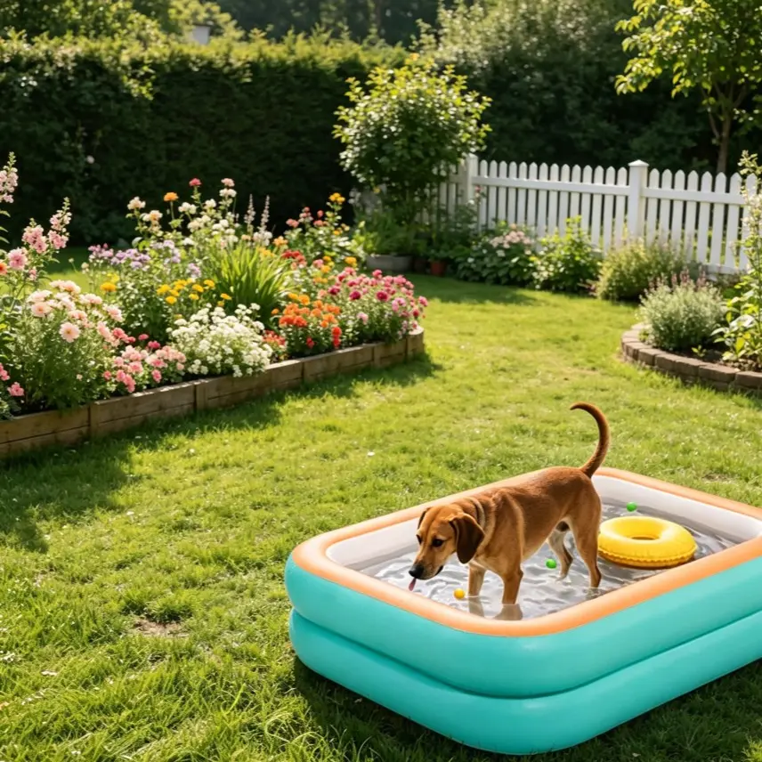 Portable Inflatable Pool for Dogs, Summer Cooling Water Play Pool for Large and Small Breeds, Outdoor Pet Pool Gift Idea