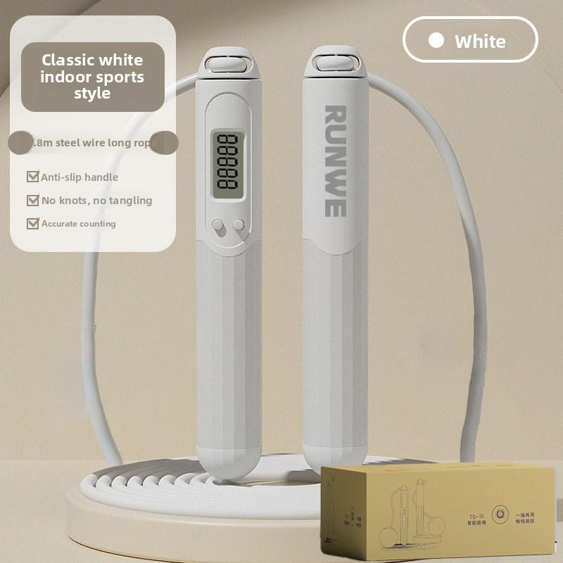 Dual-purpose Smart Counting Steel Wire Rope Cordless Weighted Skipping Rope for Home Use