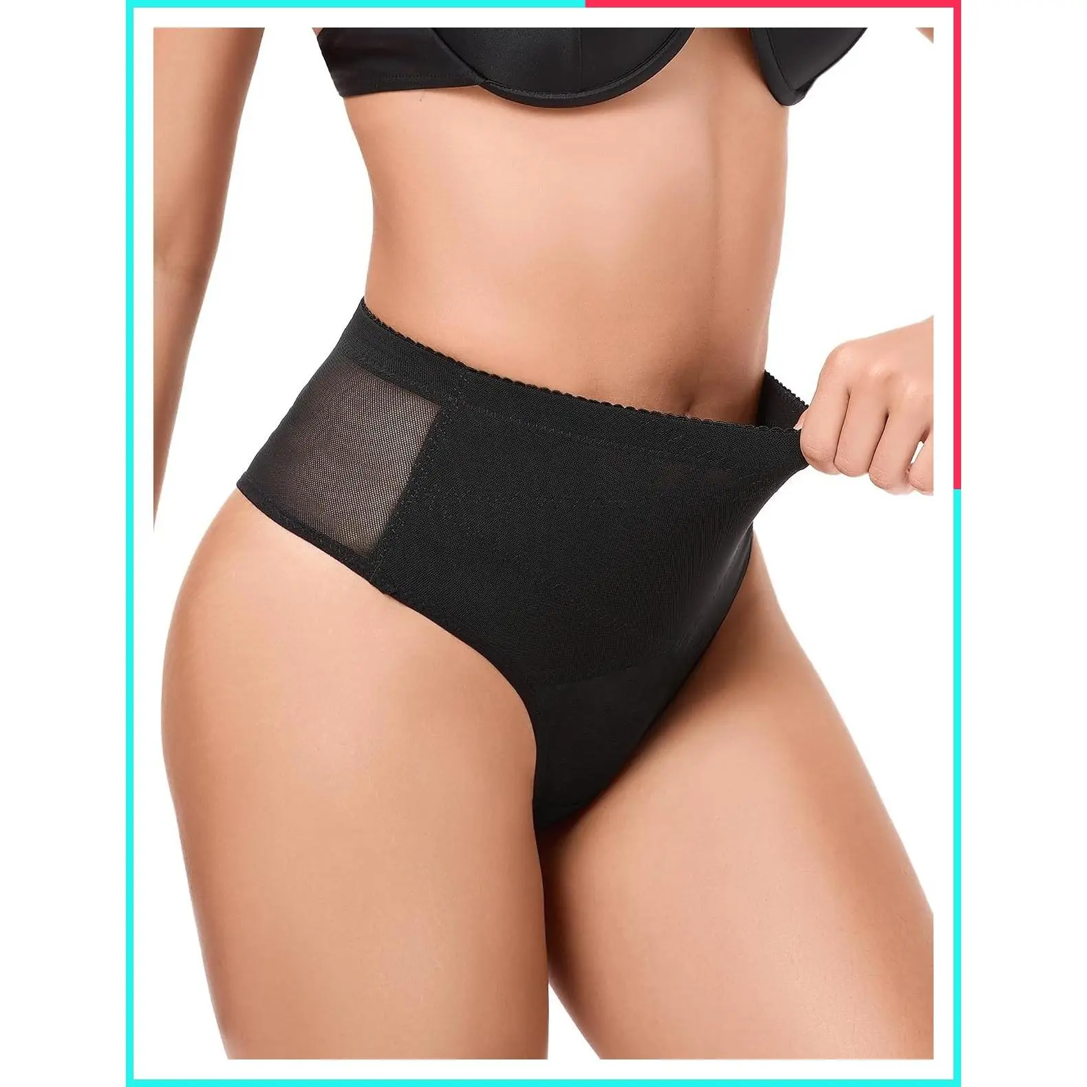 Women's Low Rise Thong Tummy Control Shapewear - Criss-Cross Targeted Body Shaper Panty, Seamless & Discreet Under Dresses, Leggings, Workwear