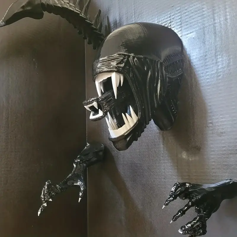 Alien Demon Monster Wall Foam Decoration, Room, Horror Art Sculpture, Spooky, Alien Predator Fictional Monster, Best Christmas Gift, Motorcycle Helmet Charm