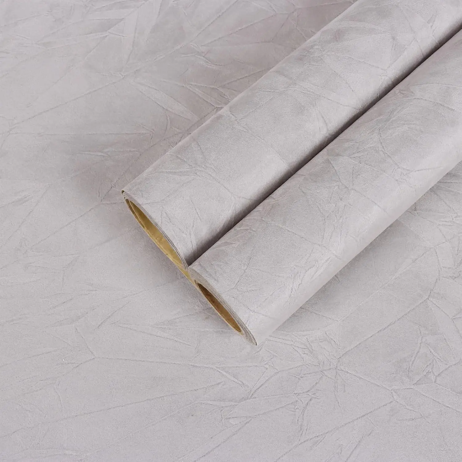 12''x100'' Light Grey Self Adhesive  Drawer Liner Roll Removable Soft Felt  Flocking Liner for  Drawer Craft Thick Fabric Peel and Stick Wallpaper for Bedroom Dresser