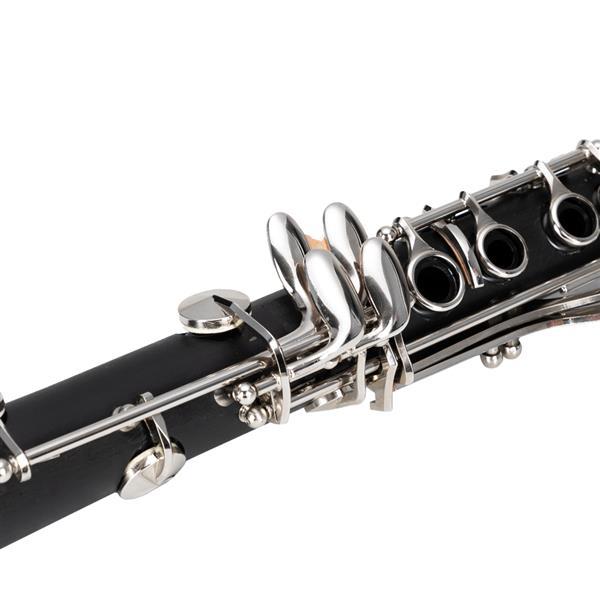 Beginner Bb Clarinet – 17 Keys Black Clarinet with 2 Mouthpieces & Connector, Easy to Learn，clarinet player Chrome Durable Oboe Instrument Bamboo Flute Fathersdaygift