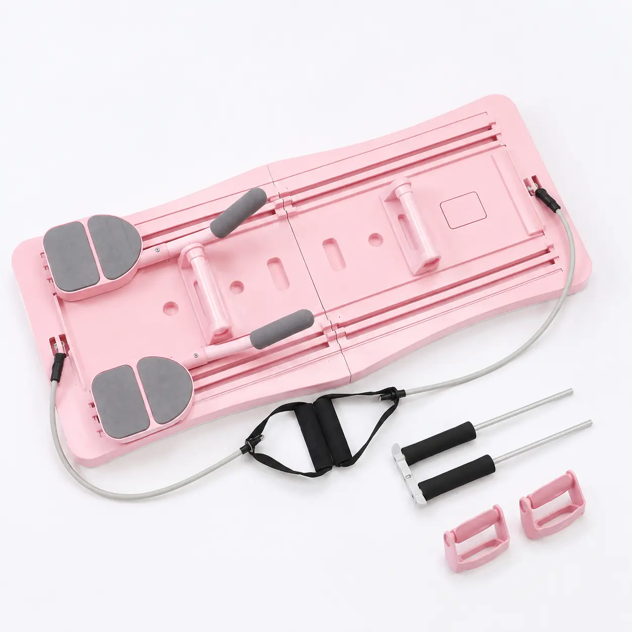 Unisex Foldable Pilates Training Board - Core Strengthening Ab Trainer for Beginners, Ergonomic Foam Grips, Auto Rebound, Resistance Bands, Built-in Digital Counter, Compact, Full-Body Toning, Endurance Boost, Posture Improvement, Training Board Pilates