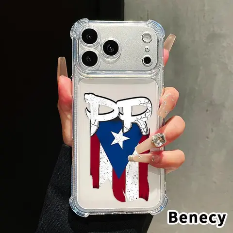 iPhone Case for iPhone 18 Pro Max, 17, 16 E, 15, 14, 13, 12 Plus, 11 Smartphones - Puerto Rico Pride Pattern, Transparent Non-Yellowing, Full Coverage Cellphone Case with Reinforced 4-Corner Protection, Sweat-Resistant, Secure Grip, Crash-Proof