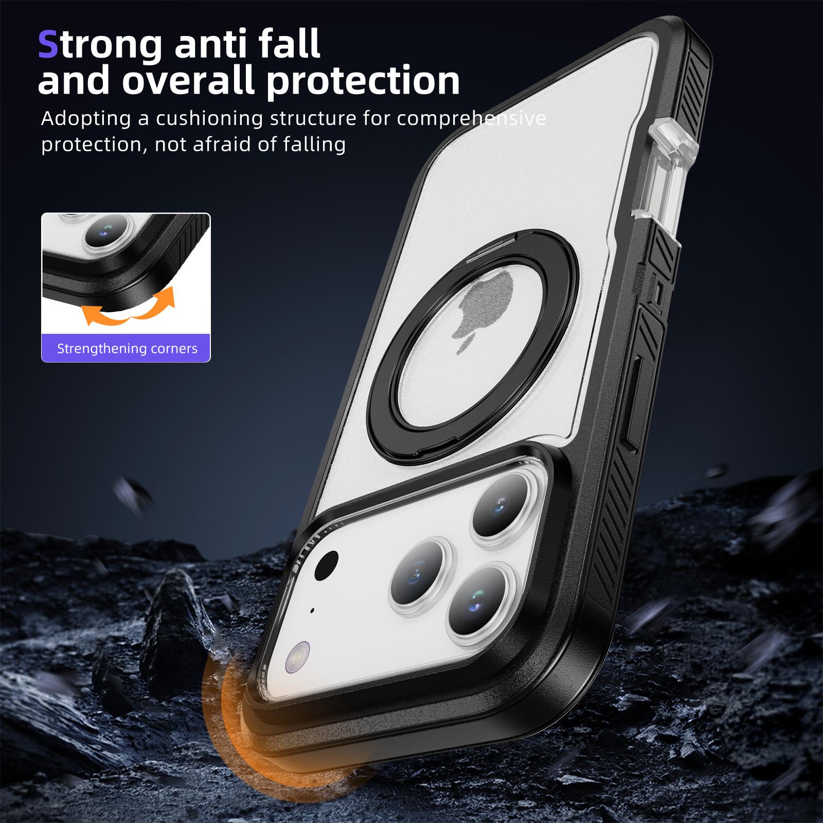 Compatible with iPhone 17 Pro Max Phone Case Supports Wireless Charging Viewing Stand Encapsulated Buttons Two-in-One Secure Phone Protective Case Compatible with iPhone 17 Pro