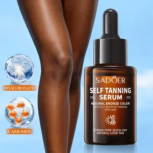3pcs Sadoer Natural Self Tanning Serum, Streak-Free Sunless Bronze, Gradual Tan Drops, Hydrating for Face and Body, Skin Care Essentials