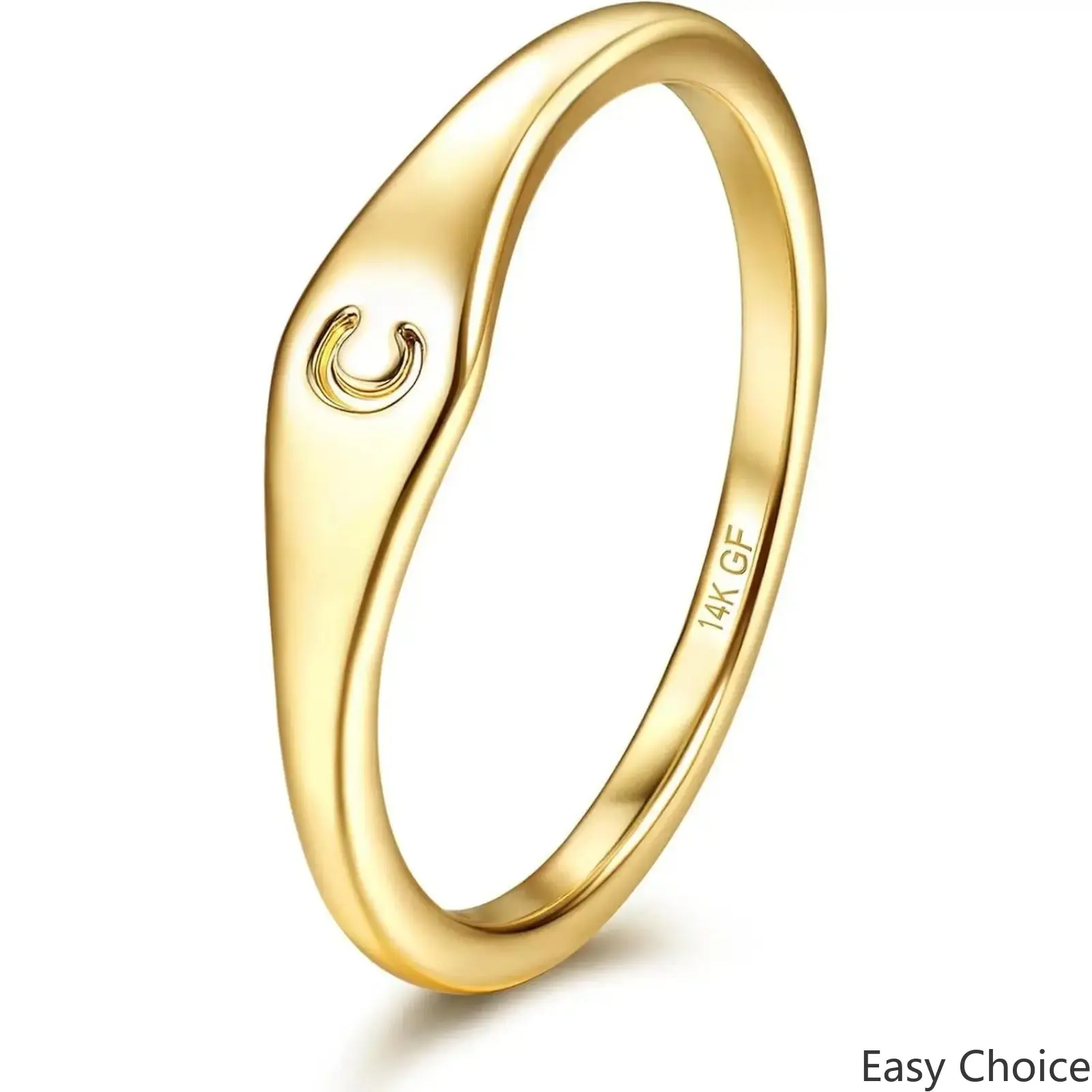 Initial Rings for Women,14K Gold Plated Letter Ring,Dainty Stacking Band,Thin Signet Pinky Ring,Non Tarnish Minimalist Adjustable Thumb Ring,Everyday Wear Jewelry,Girlfriend Gift
