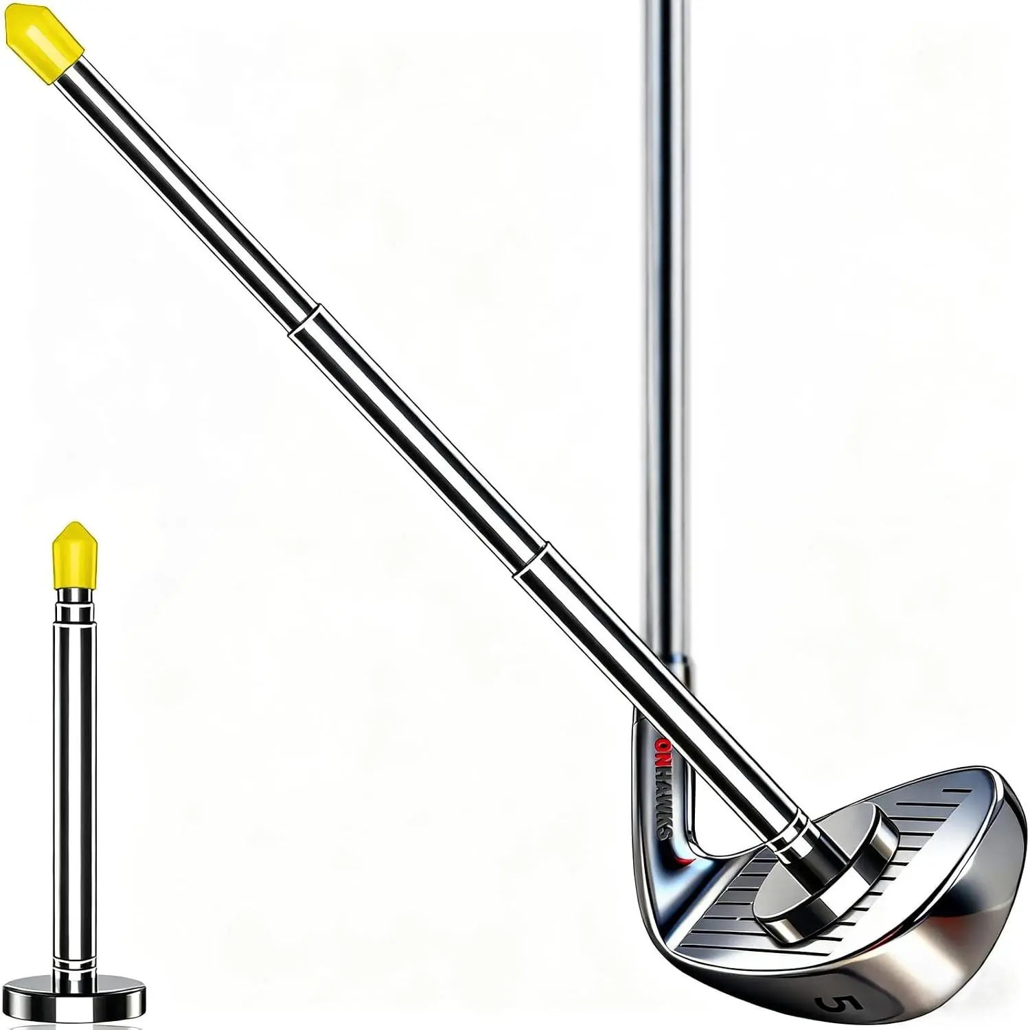 Golf Alignment Rods - Club Alignment Sticks with Telescopic  Corrector Trainer Aid Tools Help Visualize and  Your Golf Shots Club,Swing Aim Practice Accessories Golf Gifts
