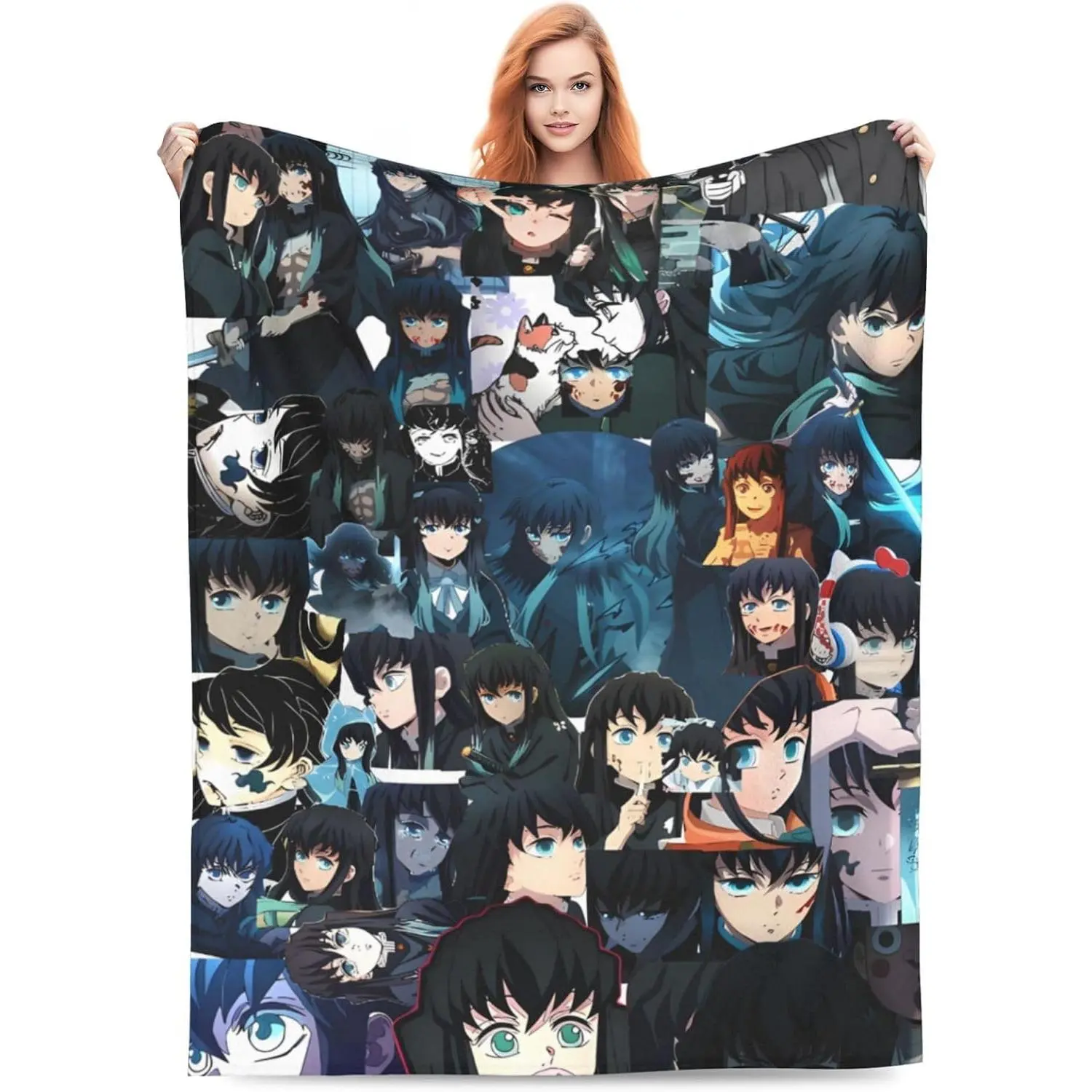Muichiro Tokito Throw Blanket Couch Bed Sofa Soft Lightweight Warm Cozy Flannel Fleece Bed Blanket for Kids Adults Gift All Season Cozy Soft Throw Blanket, Portable Lightweight Cover for Bedroom Sofa Travel