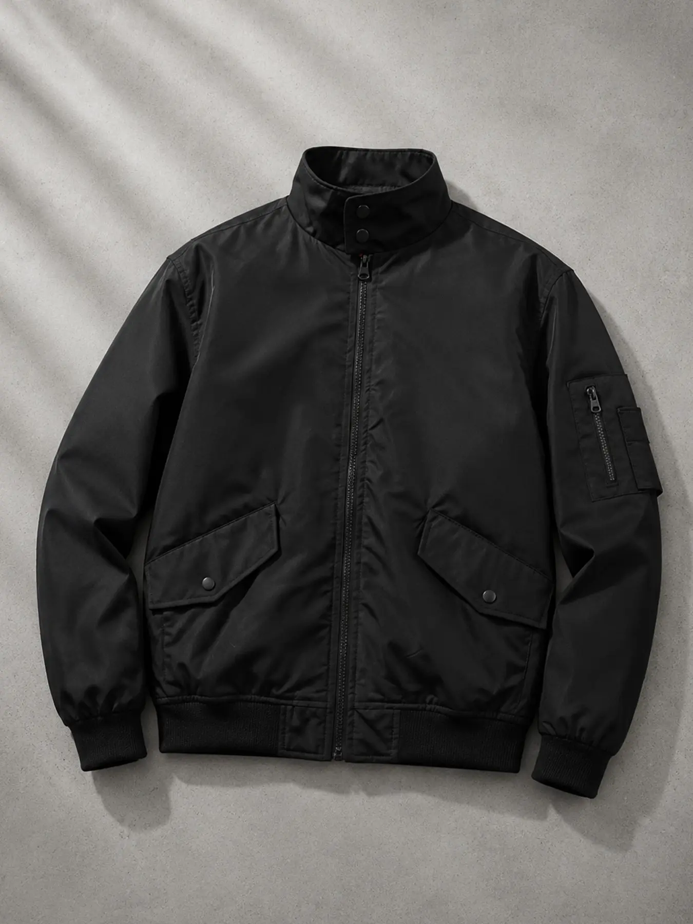 Men's Pilot Jacket, Autumn Stand Collar Coat, Workwear Style Multi-Pocket Jacket, European and American Street Fashion Casual Top